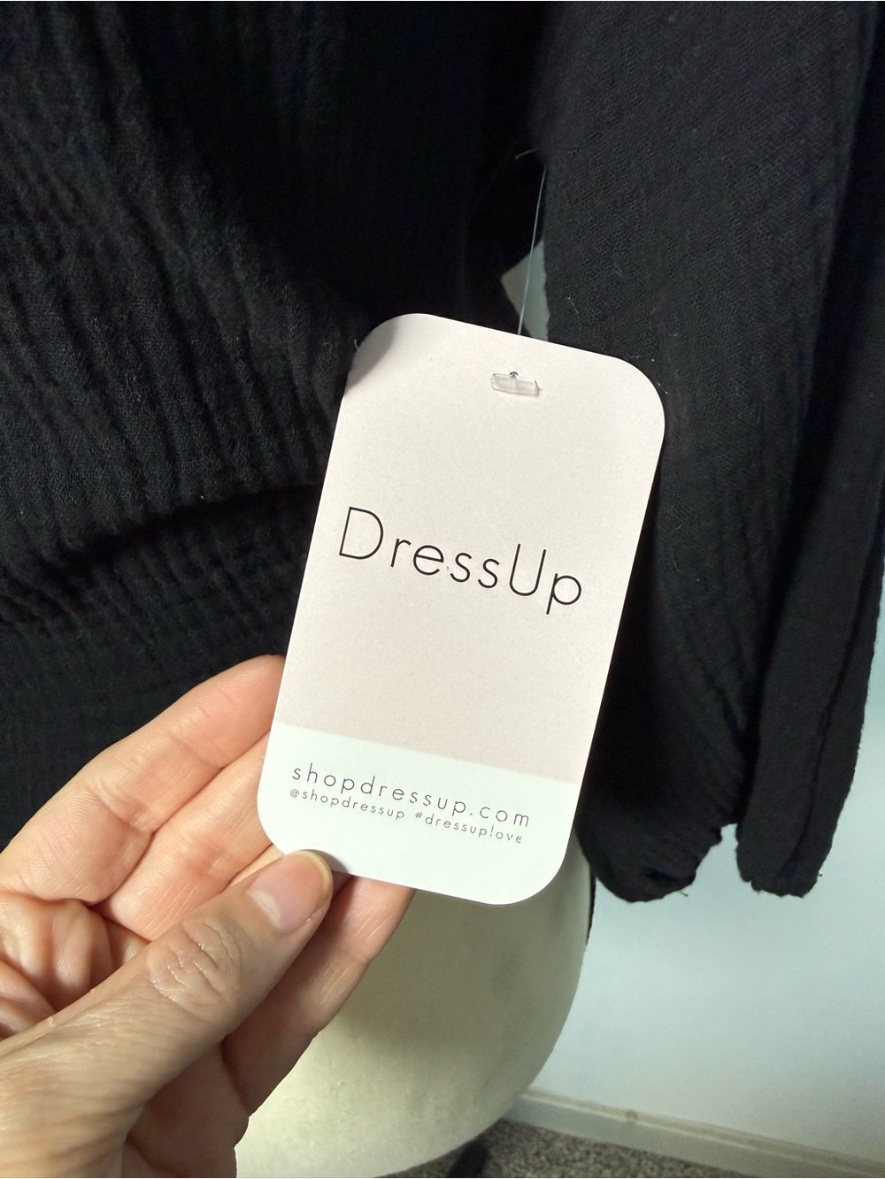 Black Tie-Waist Wrap Blouse with Collar - Picture 5 of 6